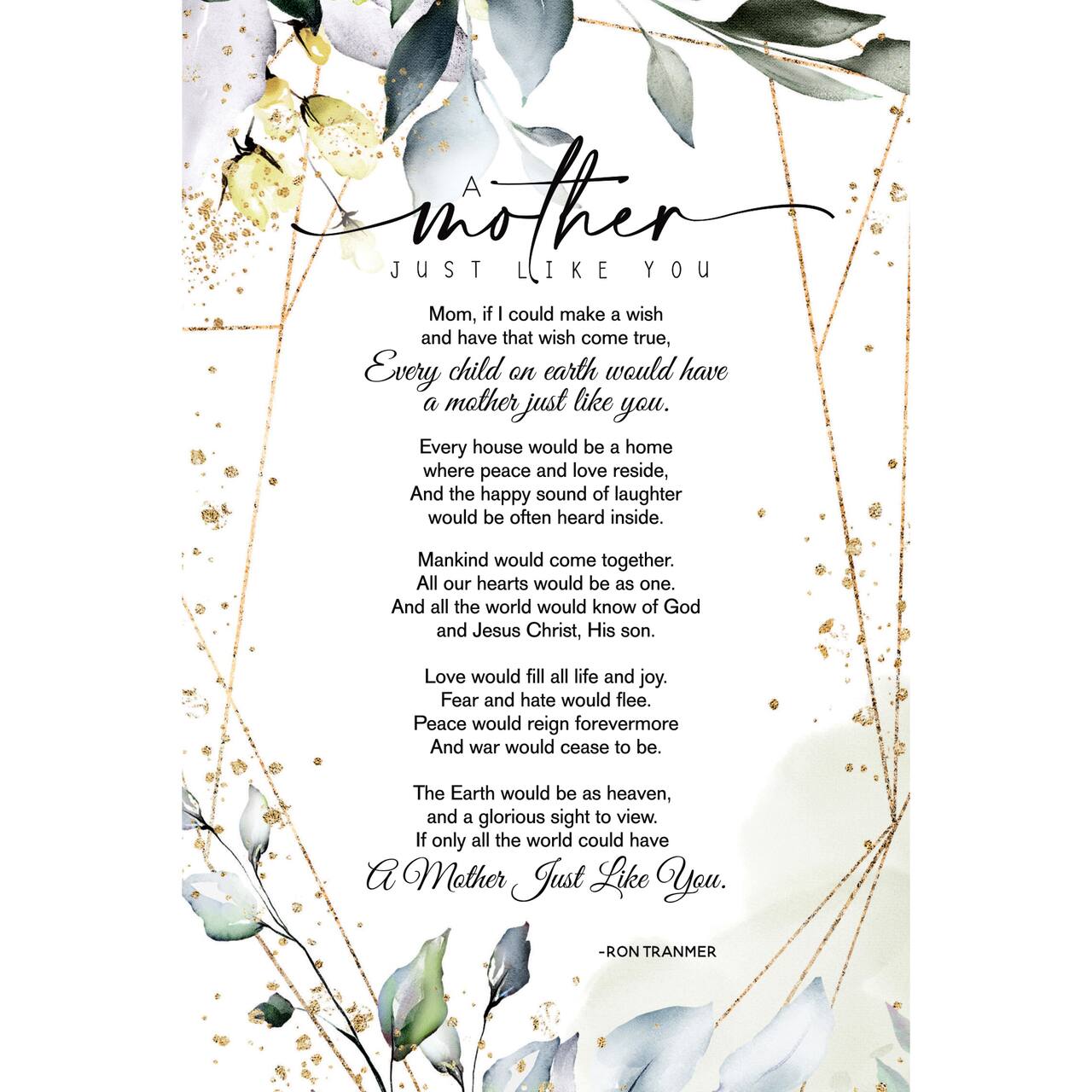 A Mother Just Like You Inspirational Wood Plaque
